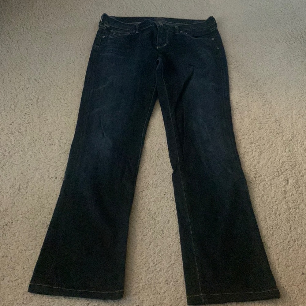 Citizens of Humanity Ava Low Rise Straight Jeans. Dark Blue Wash. Size 28.